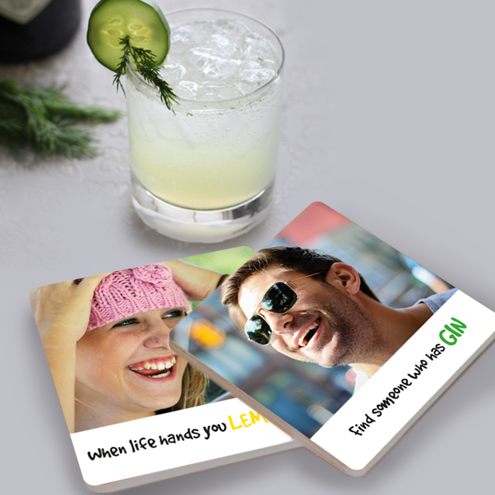 'LEMONS + GIN' Coasters